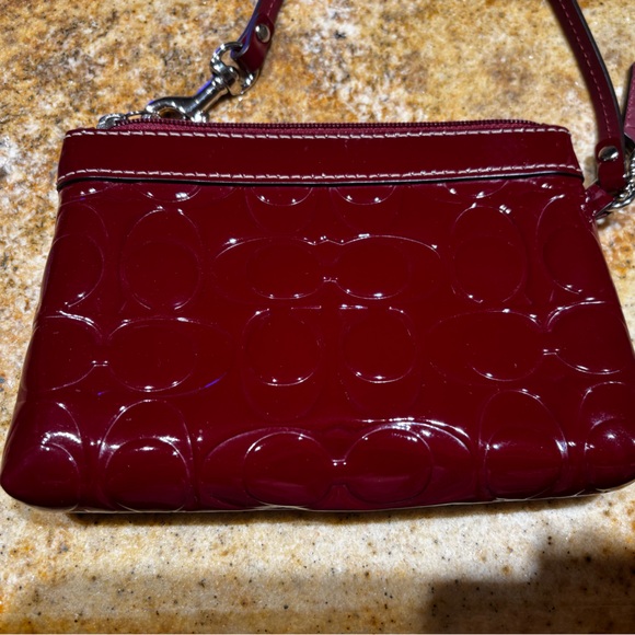 Coach Glossy Burgundy Wristlet - Picture 3 of 4